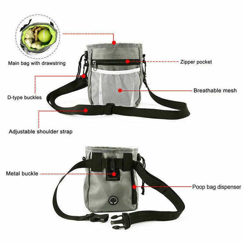 Dog Training Walking Pouch Treat Storage Bag Dispenser Obedience Snack Holder UK